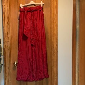 Maeve Wide Leg Pants - Red